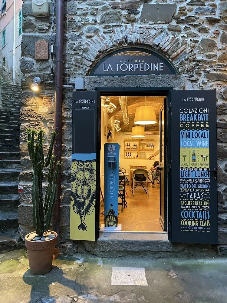 Un piatto dell'Osteria La Torpedine a Riomaggiore, cucina ligure di pesce